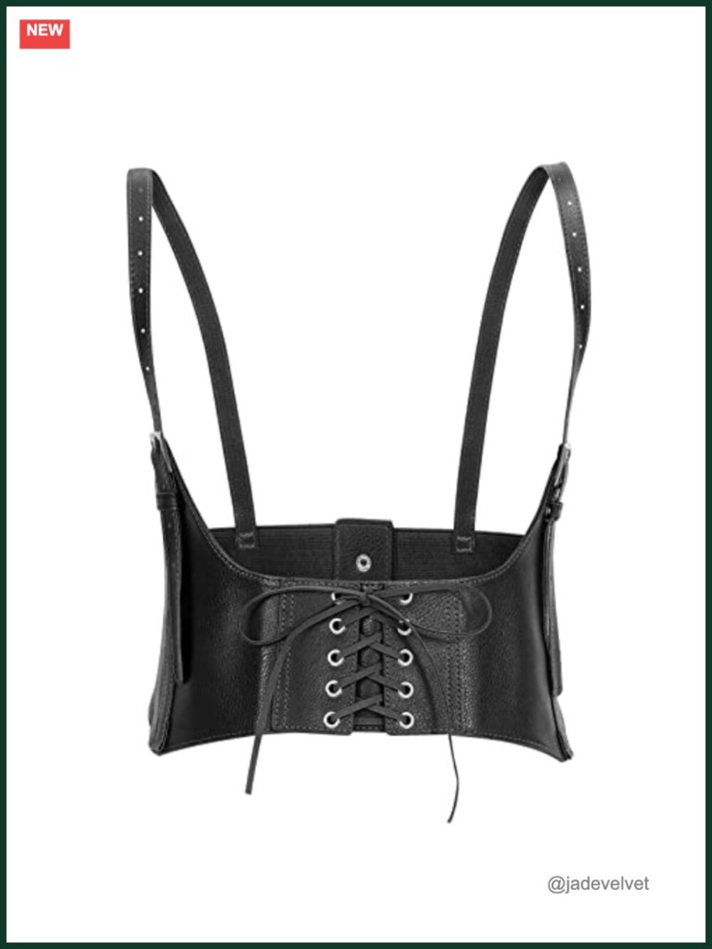 Faux Leather Corset Waist Belt Elastic Wide Underbust Lace-Up Steampunk Waspie